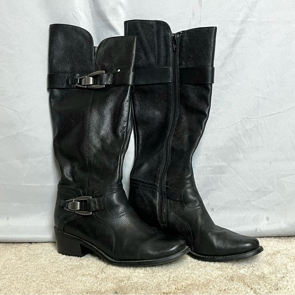 Barely Used Tall Black Dressy Boots with Heel